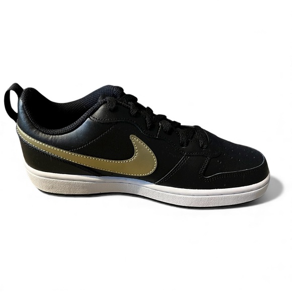 Nike Other - Nike Court Borough Low 2 (GS) Black and Gold Accent Sneakers